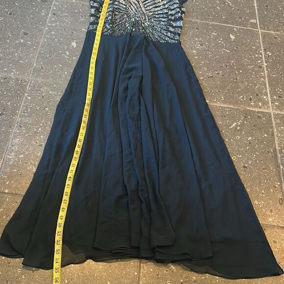 NWT J Kara Women's Plus Size Beaded Maxi Navy Mercury Dress Sz- 16P - Picture 14 of 15